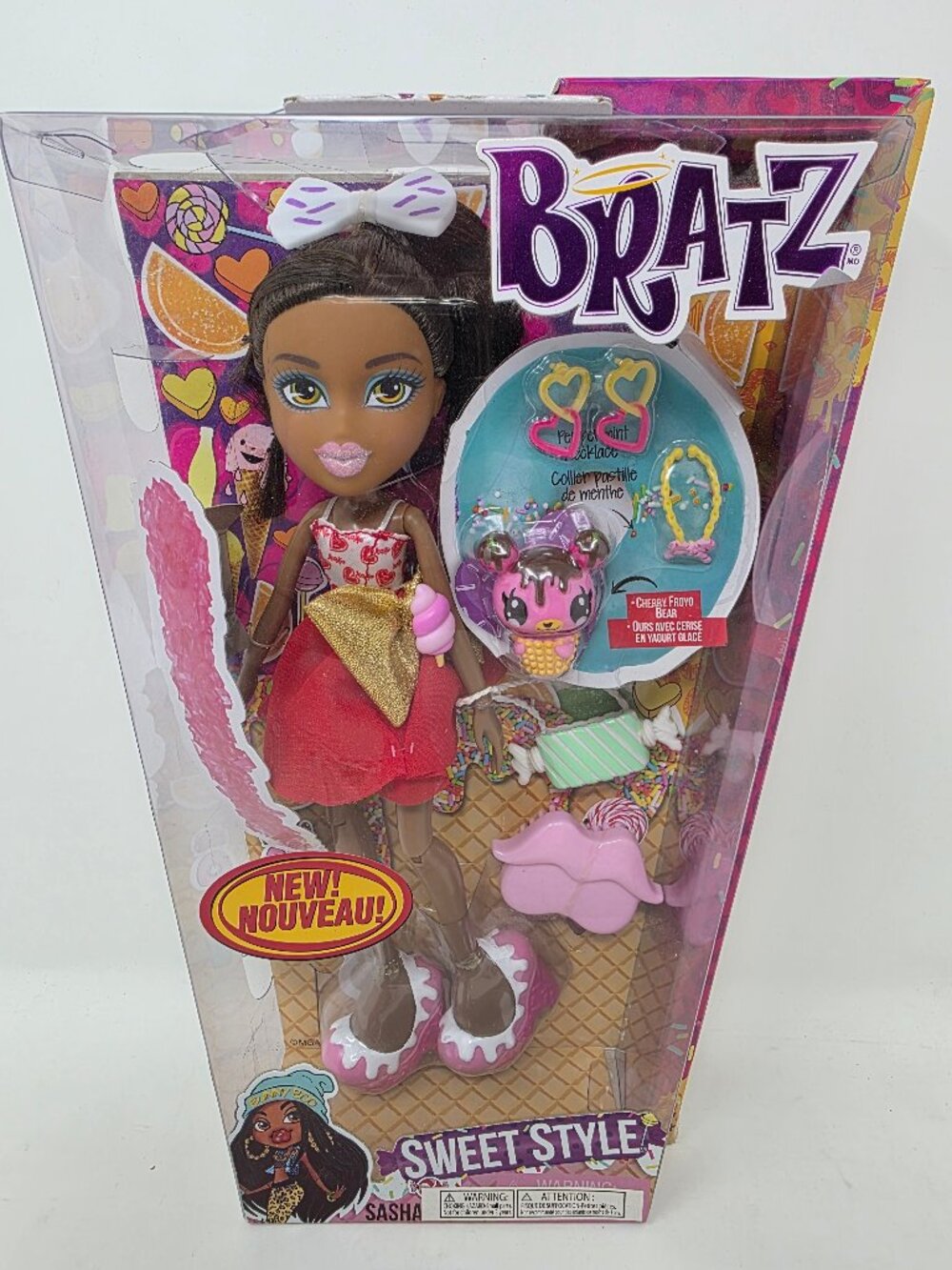 2015 Bratz Sweet Style Sasha Doll NIB w/ Cherry FroYo Bear MGA Entertainment